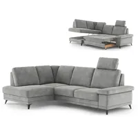 Roller Ecksofa - platin - Liegefunktion und Bettkasten -