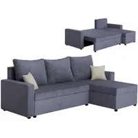 Roller Ecksofa - anthrazit - Breitcord - mit Liegefunktion