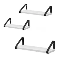 VASAGLE Wandregal im Industrie-Design, Schweberegal, 3er Set, Wandmontage