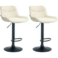 CLP 2er Set Barhocker Vonore Stoff creme/schwarz