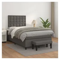 VidaXL Boxspringbett mit Matratze Grau 120x200 cm Kunstleder1469550