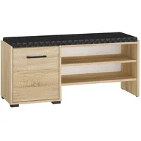 Lomadox Schuhbank gepolstert Eiche hell CHEB-131