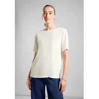 STREET ONE Rundhalsshirt, mit Bändern am Rücken, weiß