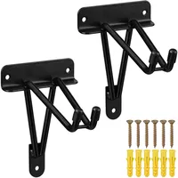 Relaxdays Wandhaken 2er Set 30 kg, Doppelhaken Wand, Gerätehalter