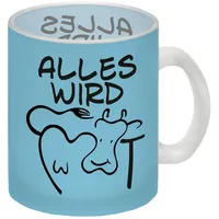 Speecheese Alles wir KUHt Glas Tasse in blau zum