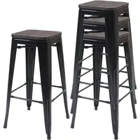 MCW Barhocker A73 4er-Set 4er Set Schwarz