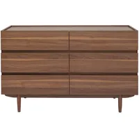 Miliboo Kommode mit 6 Schubladen aus dunklem Holz B120