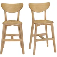 Miliboo Skandinavische Barhocker Leena Eiche (2er-Set)
