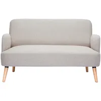 Miliboo Skandinavisches Sofa aus beigem Stoff mit Samteffekt und