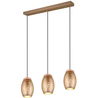Trio Reality Pendelleuchte Bidar 3-flammig Coffee 7,1 cm x