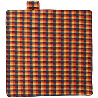 VidaXL Picknickdecke Faltbar Mehrfarbig Kariert 200x200 cm Samt