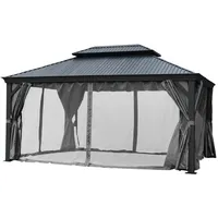 Jet-Line Pavillion Garten Pergola mit festem Metalldach und Alu