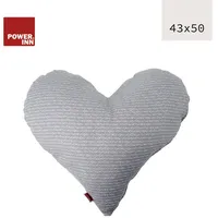 POWER INN Herzkissen groß 50 x 43 cm Grau