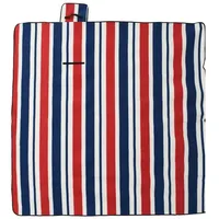 VidaXL Picknickdecke Faltbar Rot und Blau Gestreift 200x200 cm