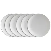 Home4You Dessertteller 6er Set, Weiß matt - Steingut -