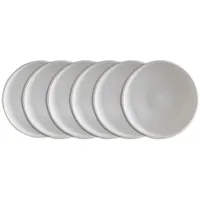 Home4You Suppenteller 6er Set, Weiß matt - Steingut -