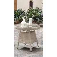 Destiny Beistelltisch Malaga Ø60x55cm, Polyrattan, Vintage weiß