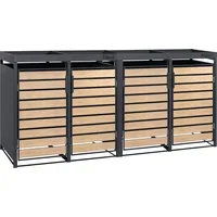 Zelsius Mülltonnenbox 4 er mit Pflanzdach für 4 Tonnen,