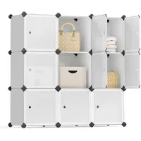 Songmics Schuhregal LPC116HS, Regalsystem, Kleiderschrank aus Kunststoff, 9 Würfel