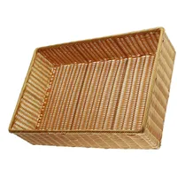 Dekoleidenschaft Auslagekorb aus Poly-Rattan, 60x40 cm, Regalkorb, Brotkorb, Servierkorb,