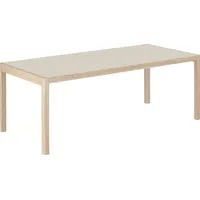 Muuto Workshop Tisch, 200 x 92 cm, grau Linoleum