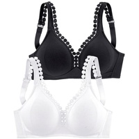 PETITE FLEUR Soft-BH Damen schwarz+weiß Gr.100D