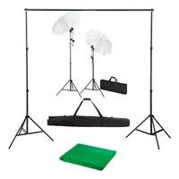 VidaXL Fotostudio-Set mit Hintergrund Leuchten und Schirmen