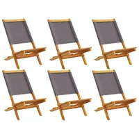 VidaXL Gartenstühle 6 Stk. Klappbar Anthrazit Stoff und Massivholz