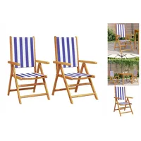 VidaXL Gartenstuhl 54,5 x 75 x 22,5 cm blau/weiß