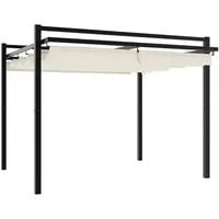 VidaXL Gartenpavillon mit ausziehbarem Dach Creme 3x3 m Aluminium