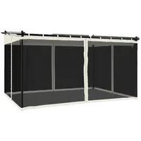 VidaXL Pavillon mit Netzwänden Creme 4x3 m Stahl