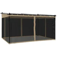 VidaXL Pavillon mit Netzwänden Taupe 4x3 m Stahl