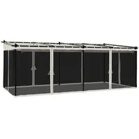 VidaXL Pavillon mit Netzwänden Creme 6x3 m Stahl