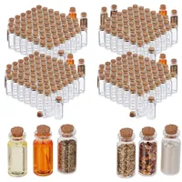 Relaxdays 288 x Mini Glasflaschen mit Korken, kleine Glasfläschchen