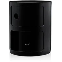 Kartell Componibili, 2 Elements, Schwarz, Runde Basis