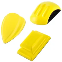 STAHLWERK Handschleifblock 3er Set aus PU-Schaumstoff mit Klett-Schleifmittel