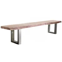 Massivmoebel24 Bank (Baumbank Akazie 195x38x45 Natural Stone lackiert FREEFORM