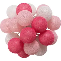 Idimex Lichterkette Amici mit 20 Kugeln in weiß/rosa/pink, Lichtergirlande