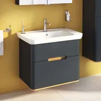 Vitra Sento Set 78 cm, Anthrazit Matt, Dekor, Überlaufloch,