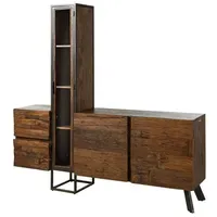 Wolf-Möbel Wohnwand Akazie / Altholz 193x38x185 braun lackiert SEVILLA