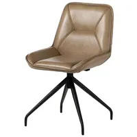 Massivmoebel24 Stuhl Echtleder 49x56x83 beige IRON label #608