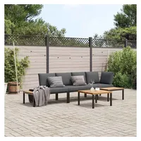 VidaXL Garten-Sofagarnitur 4-tlg. schwarz