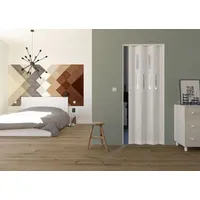Forte Falttür Luciana Esche weiß 3D, 2 Fenster
