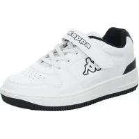 Kappa Jungen-Sneaker-Slipper-Klettschuh Weiß-Schwarz, Farbe:weiß, EU - Weiß, 25