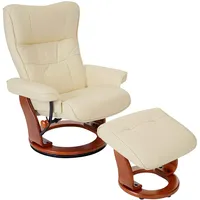 Robas Lund MCA Relaxsessel Montreal, Fernsehsessel Hocker, Echtleder 130kg