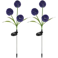 GLOBO Außenleuchte Gartendeko LED Solarlampe Pusteblume Erdspieß Terrassenlampe, Edelstahl