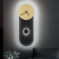 GLOBO Wanduhr Wandleuchte LED-Hintergrundbeleuchtung Metall Küchenleuchte Wandlampe