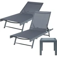 Casa.pro Casa.Pro, Liegestuhl, Sonnenliegenset ‘Baragiano’ 3-tlg. Aluminium (197 cm)