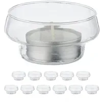 Relaxdays Teelichthalter 12er Set Glas Transparent
