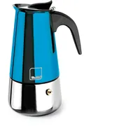 Ibili Moca Blue Espressomaschine, 10 Tassen, 460 ml, Edelstahl,